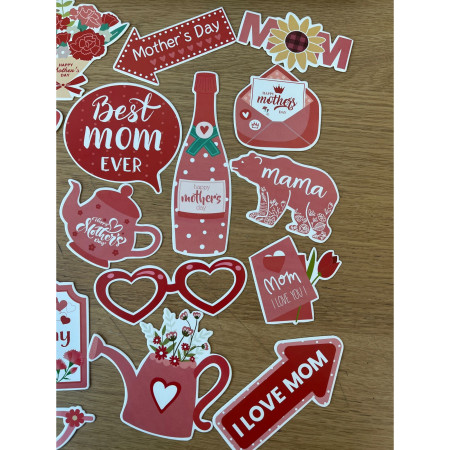 Set 18 Accesorii pentru Petrecere, Cyrax, Props pentru Photo Corner, Tematica Ziua Mamei, Multicolor