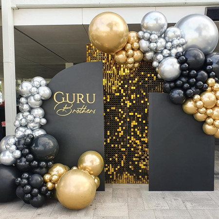 Set 10 Baloane din Latex Chrome, Cyrax, Model Party, 13 cm, Silver, 1 g