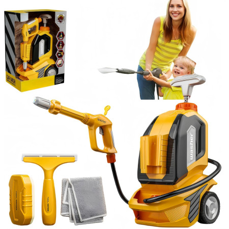 Jucarie Aparat de Spalat cu Presiune, Cyrax, Spalator Auto, Interactiv, Material Plastic, Accesorii Incluse, 38x26x17.5 cm, Portocaliu