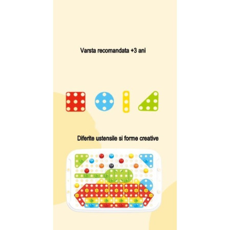 Jucarie educativa pentru copii, Cyrax, Set 258 piese, 6 in 1, Valiza cu bormasina, Multicolor