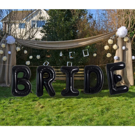 Balon Folie Metalizata Litera E, Cyrax, 40 cm, Umflati cu Heliu sau Aer, Ambalaj Individual, Pai inclus, Negru