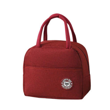 Geanta Termica pentru Pranz Cyrax, Multifunctionala, Compartimentata, Impermeabila, cu Manere, Buzunar Exterior, 22x14x19 cm, Rosu