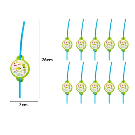 Set 10 Paie, Cyrax, Colectia Dino Park, 26 x 7 cm, din Carton/Plastic, Multicolor
