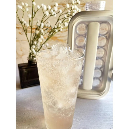 Aparat de gheata portabil 2 in 1, Cyrax, tava din sticla, diametru 3 cm, multifunctional, 17 cuburi de gheata, 27,5 x 11,4 x 5,5 cm, culoare alb gri