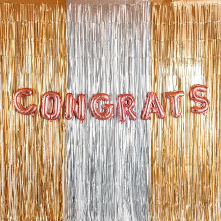 Balon Folie Metalizata Litera C, Cyrax, 40 cm, Umflati cu Heliu sau Aer, Ambalaj Individual, Pai inclus, Rose Gold