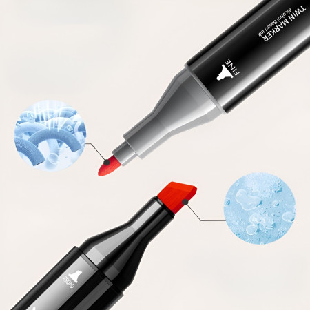 Set Cutie 60 Markere, Cyrax, cu Alcool, Artist Markers, Cutie Plastic cu Maner, Cyrax, Multicolor