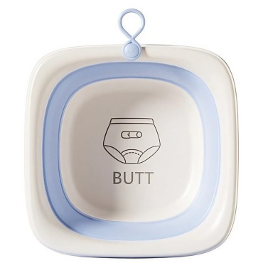 Cada Pliabila pentru Baie pentru Copii, Cyrax, Cadita pentru Bebelusi, Model Patrat pentru Fundulet, Albastru, 32x27.5x3.7 cm, 4 L