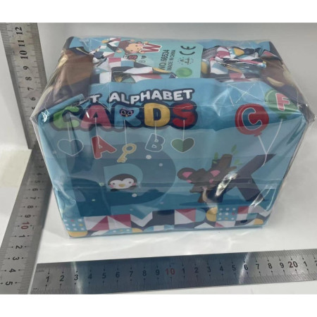 Set 26 Carduri din Panza cu Doua Fete, Cyrax, Model Litere, Educational, Interactiv, Saculet Inclus, Multicolor