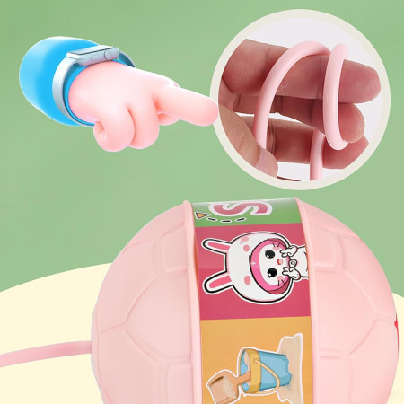 Minge pentru Sarit, Cyrax, Tip Coarda Hula Hoop, Cerc 12 cm, Coarda 52 cm, Minge 12 x 11 cm, Functie Iluminat, 4-6 Ani, Plastic, Roz