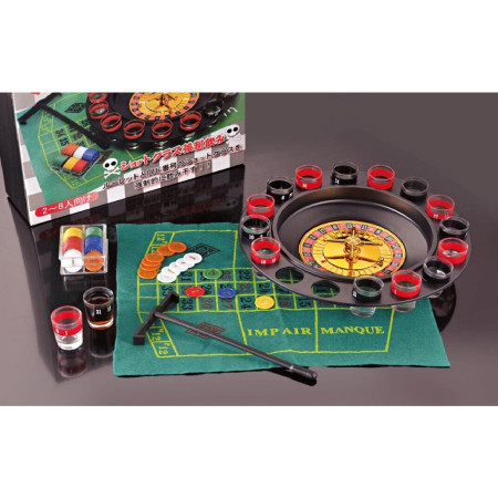 Joc de Ruleta Cyrax, cu Pahare de Shot si Plansa de Joc Blackjack, 31 cm, Multicolor