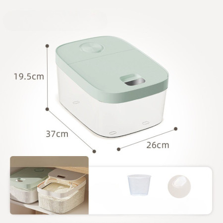 Cutie de Depozitare Cyrax, de Uz Casnic, Rezistentă la Insecte și la Umiditate, Rezervor Sigilat pentru Depozitare Alimentară, Capacitate 10 kg, 37x26x19.5 cm, Verde