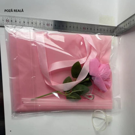 Trandafir in Balon LED cu Lumini, Cyrax, Tip Buchet, Diametru 35 cm, Roz