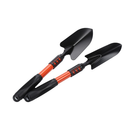 Set 4 Unelte de Gradina  Maner extensibil, pentru Plantare Prelucrare Sol si Ingrijire Plante, Material otel carbon, negru