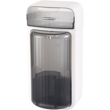 Organizator Baie, Cyrax, 4 Compartimente si 1 Sertar, Rotire 360 Grade, din PP+PET, 27.5 x 16 x 11 cm, Alb/Negru