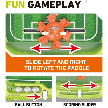 Joc de Masa Interactiv de Fotbal pentru Copii, Cyrax, 4 Mingi, Tabela Scor, 40.7x27x14.5 cm, Multicolor