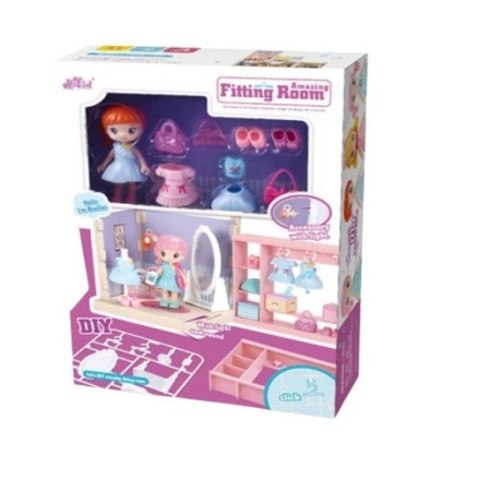 Set garderoba cu tinute, Cyrax, casa de papusi cu haine si accesorii