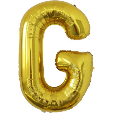 Balon Folie Metalizata Litera G, Cyrax, 80 cm, Umflati cu Heliu sau Aer, Ambalaj Individual, Pai inclus, Auriu