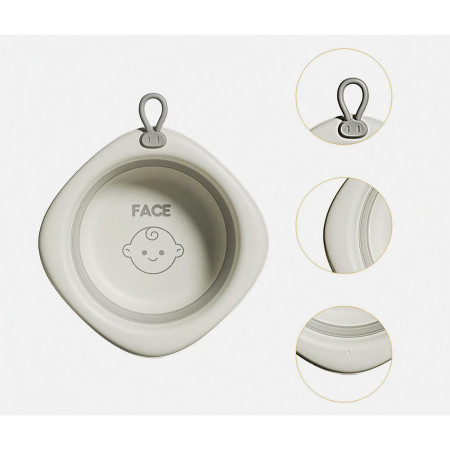 Cada Pliabila pentru Baie pentru Copii, Cyrax, Cadita pentru Bebelusi, Model Romb pentru Fata, Gri, 31.5x31.5x3.5 cm, 3L