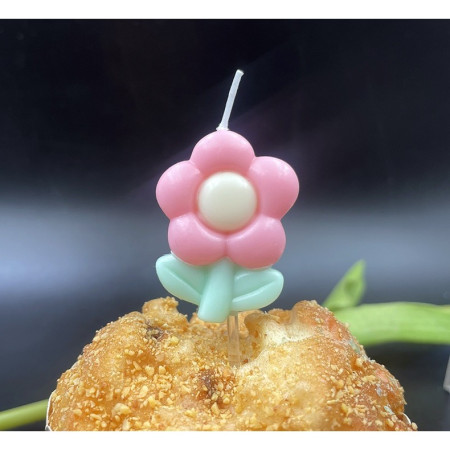 Set 3 Lumanari, Cyrax, Tema Flori, Model 1, din Parafina, Multicolor