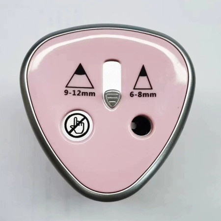 Ascutitoare Electrica cu 2 Gauri,  Gri, Baterii 4 x AA (neincluse), 7.5 x 7.5 x 7.5 cm, Roz