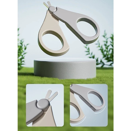 Set 4in1 de Ingrijire Unghii pentru Bebelusi, Cyrax, Cutie de Depozitare Dinozaur Transparent, 0-6 Ani, 11.5 x 9 x 3 cm, Bej