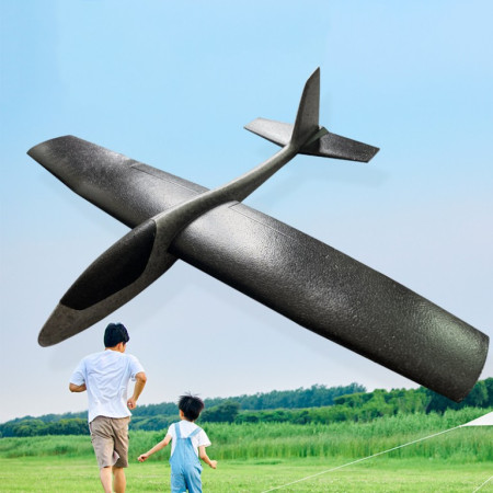 Avion Zburator, Cyrax, Tip Planor, 83 cm Lungime, +3 Ani, din Polistiren, Aruncare 10 - 30 m, Negru