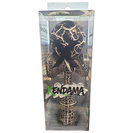 Kendama X Originala,  Profesionala, Cyrax, Cracked, din Lemn, 18 cm,  Negru Alb