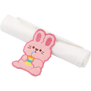 Prosop Absorbant, Cyrax, din Bumbac, pentru Bebelusi, 19x28 cm, Model Iepuras, Alb