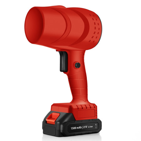 Suflanta de Aer Multifunctionala Portabila, Cyrax, Incarcare Auto, pentru Gratar, Masina, Indepartare Frunze si Praf, 1500 mAh, Viteta de Rotatie 25000 RPM, 2 Baterii de Li si Incarcator, Rosu