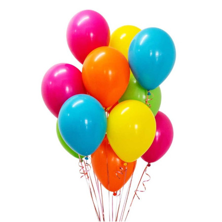 Set 50 Baloane din Latex Metalizate, Cyrax, Model Party, 30 cm, Multicolore, 2.4 g