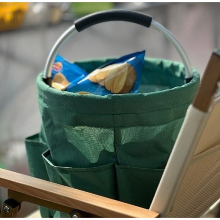 Geanta Cos pentru Scule de 17L,  Buzunare Exterioare, Cos de Picnic Portabil, Cos pentru Plaja, Cos pentru Curatenie, din Material Oxford 600 D, 28 x 28 x 28 cm, Verde