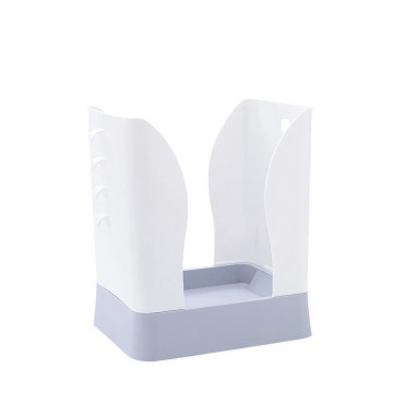 Cos de Gunoi Extensibil,  din Plastic, Reglabil, Pliabil, Versatil, pentru Bucatarie, Baie sau Birou, Cos Universal, 21x25x17 cm, Alb Gri