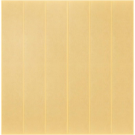 Set 10 Placi Tapet 3D,  70 x 70 cm, Grosime 3 mm, din Rasina, Tip Placi de Lemn, Suprafata Acoperita 4.9 mp, Crem Deschis