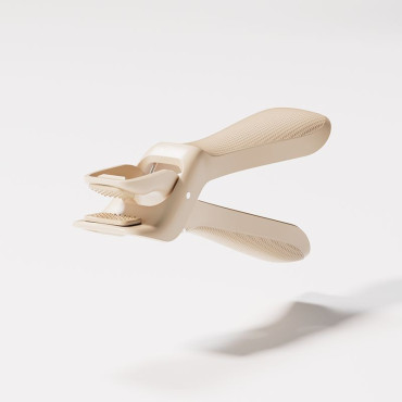 Cleste pentru Boluri, Cyrax, Anti-Alunecare, din ABS si Silicon, Extindere, pentru Oale, Tigai, de Uz Casnic, Rezistent la Temperaturi Inalte, 16x 10.5 x 3.6 cm Bej