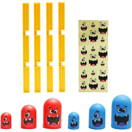 Joc Interactiv, Cyrax, Tic Tac Toe Gobble, din Plastic, +3 Ani, 18 Piese, 21.5 x 4 x 10 cm, Albastru/Rosu