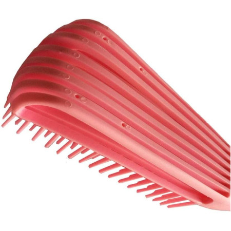 Perie Flexibila, Cyrax, pentru Descurcat Par Cret/Umed si Uscat, 8 Brate Mobile, din TPE, 24.5 x 4.5 x 2 cm, Roz