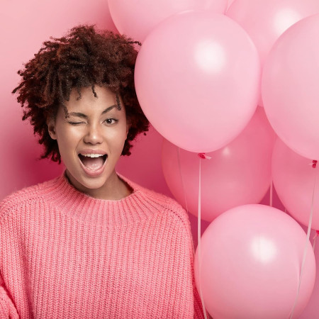 Set 10 Baloane din Latex, Cyrax, Model Party, 13 cm, 1 g, Roz