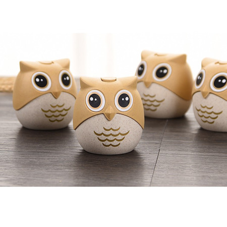 Suport pentru Scobitori, Cyrax, Model Bufnita, Multifunctional, 8.3x7.8 cm, Portocaliu