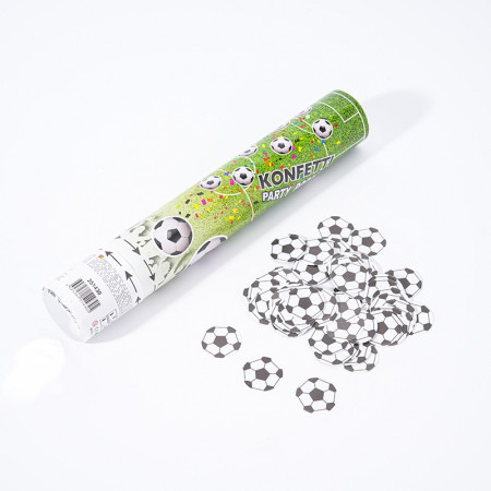Tun Confetti, Cyrax, Model Mingi de Fotbal, 40 cm, Ambalaj din Carton, Eliberare prin Rasucire, Alb Negru