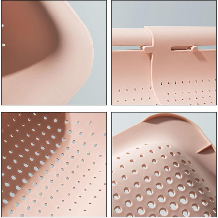 Cos pentru Scurgere Chiuveta de Bucatarie, Cyrax, Plastic, Telescopic, 36x20x5 cm, Roz