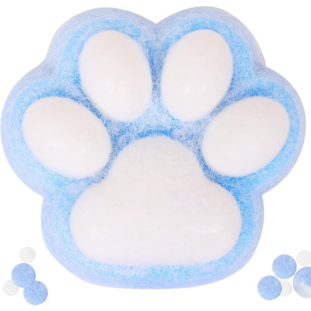 Jucarie Interactiva Squishy, Cyrax, Model Cat Paw, Squeeze Pinch Family, Revenire Lenta, din TPR, +3 Ani, 7.5 cm, Textura Puf, Albastru