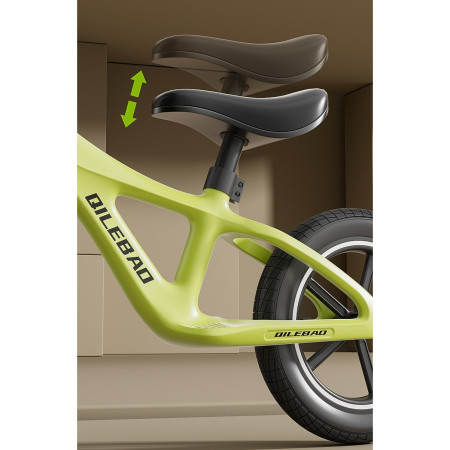 Bicicleta pentru Copii, Cyrax, Fara Pedale, Pentru 2-6 Ani, 2 Roti Silentioase, Sa Reglabila 43 - 58 cm, din Plastic si Fibra de Sticla, 88 x 56 x 43 cm, Verde