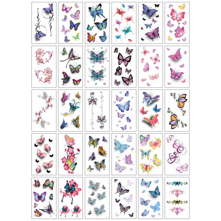 Set 30 Tatuaje Temporare, Cyrax, pe Baza de Apa, Model 2, Multicolor