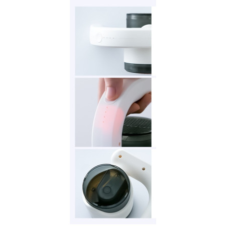 Aparat Pentru Curatat Scame, Par Si Praf,  cu LED, Pentru Diferite Tipuri De Material, Cu Lame Din Otel Inoxidabil, Compartiment de Depozitare, Maner Reglabil, 11x10.5x8.7 cm, Alb