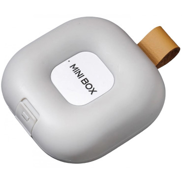 Cutie Depozitare Medicamente,  4 Compartimente, Inchidere Etans, Portabila, Patrat, Alb/Gri, PP, 7.6x2.9x7.8 cm