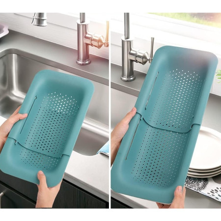 Cos pentru Scurgere Chiuveta de Bucatarie, Cyrax, Plastic, Telescopic, 36x20x5 cm, Verde