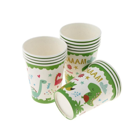 Set 10 Pahare Petrecere, Cyrax, Colectia Dino Park, 8.5 x 7 x 5 cm, din Carton, Multicolor