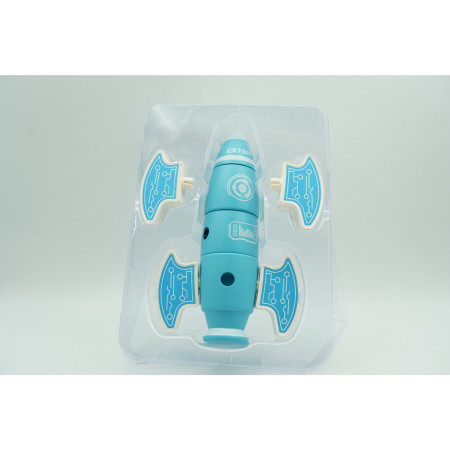 Cyrax Set inteligent de blocuri magnetice pentru copii, 8 piese, cutie depozitare, racheta, albastru