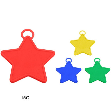 Set 4 Greutati pentru Baloanele cu Heliu, Cyrax, 60 grame, 15 grame fiecare, Plastic, Forma Stelute, Multicolor