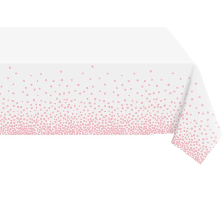 Fata de Masa, Cyrax, din PEVA, Imprimeu Buline, 137 x 274 cm, Impermeabila, Fara Pete, Curatare Rapida, Roz Gold